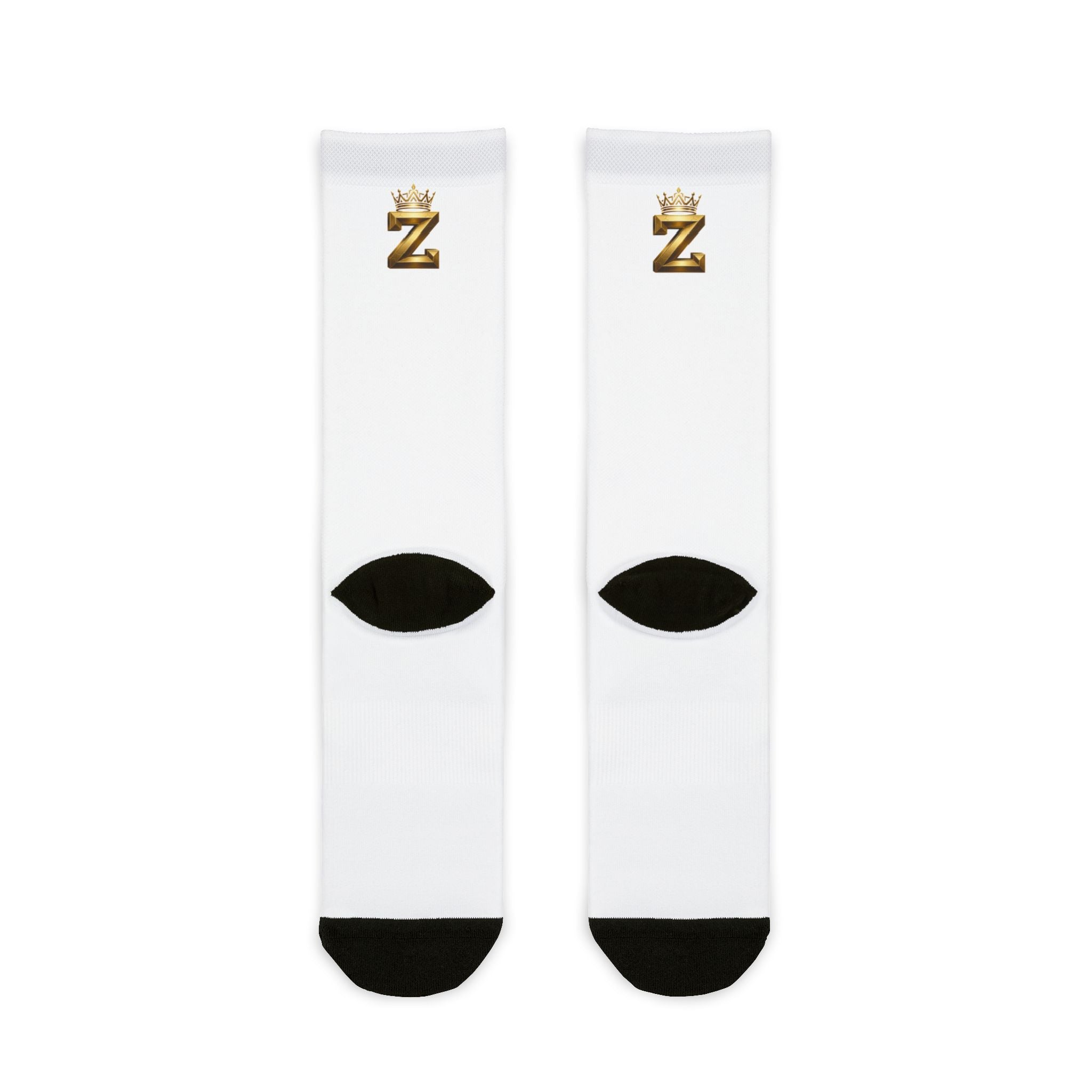 Royal Sublimation Crew Socks – Gold 'Royal' Text & Crown Z Accent