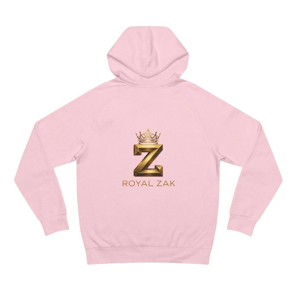 LOVE Pink Front Hoodie with Gold "Z Royal Zak" Back - Cozy Valentine Pullover