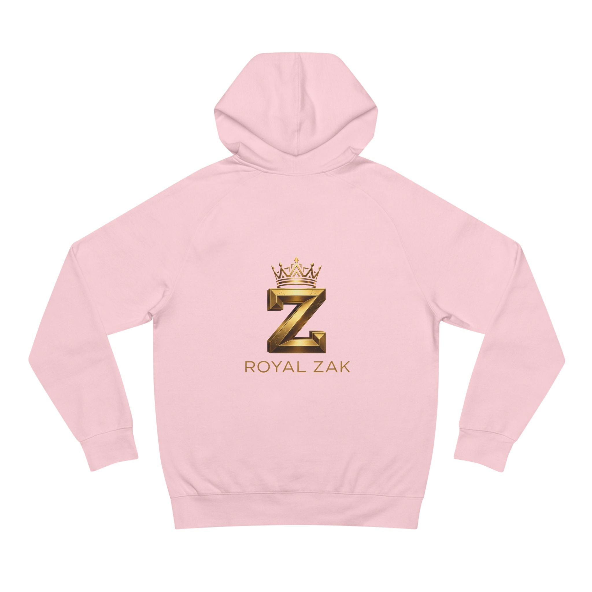 LOVE Pink Front Hoodie with Gold "Z Royal Zak" Back - Cozy Valentine Pullover