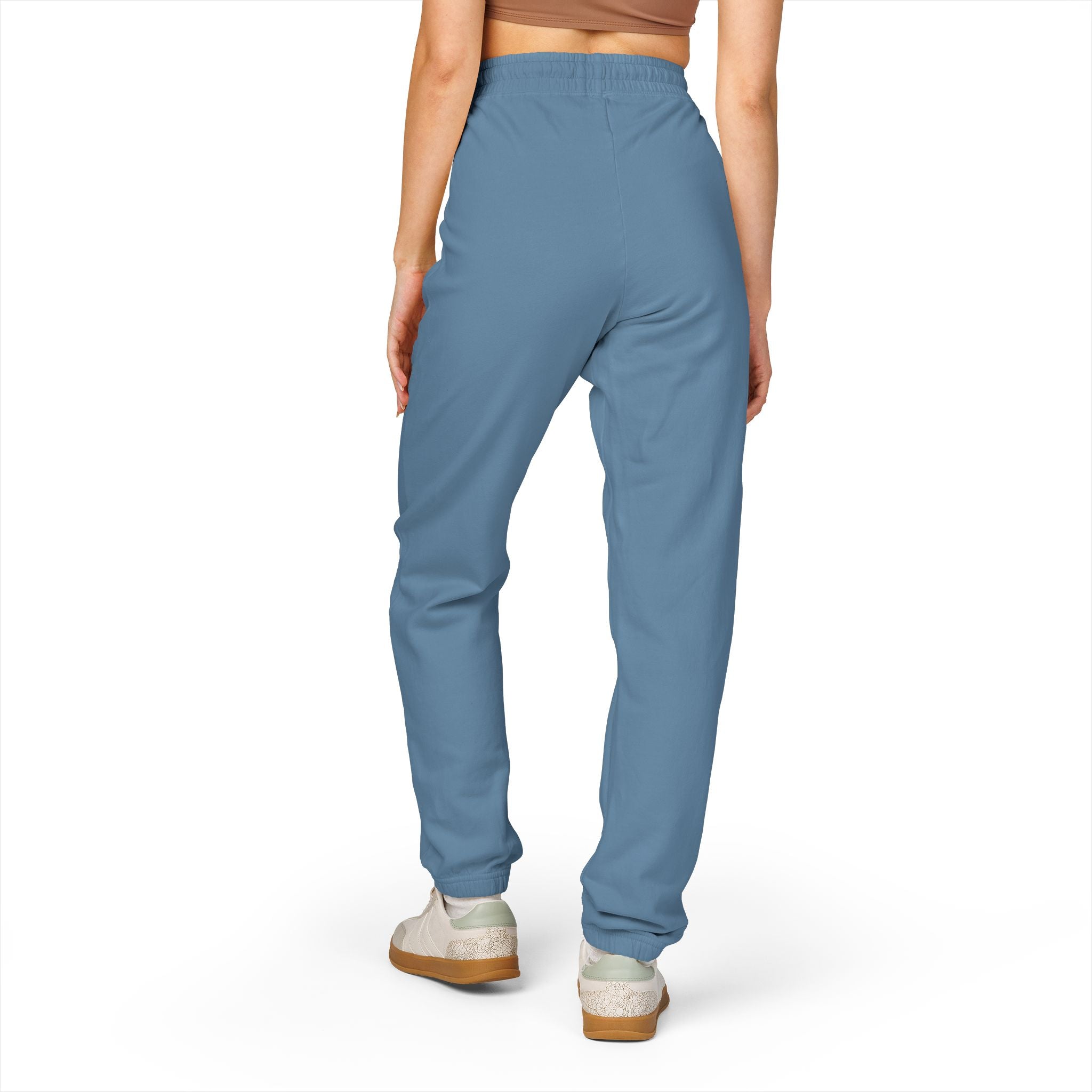 Embroidered Cozy Joggers — Small Gold Anchor Detail