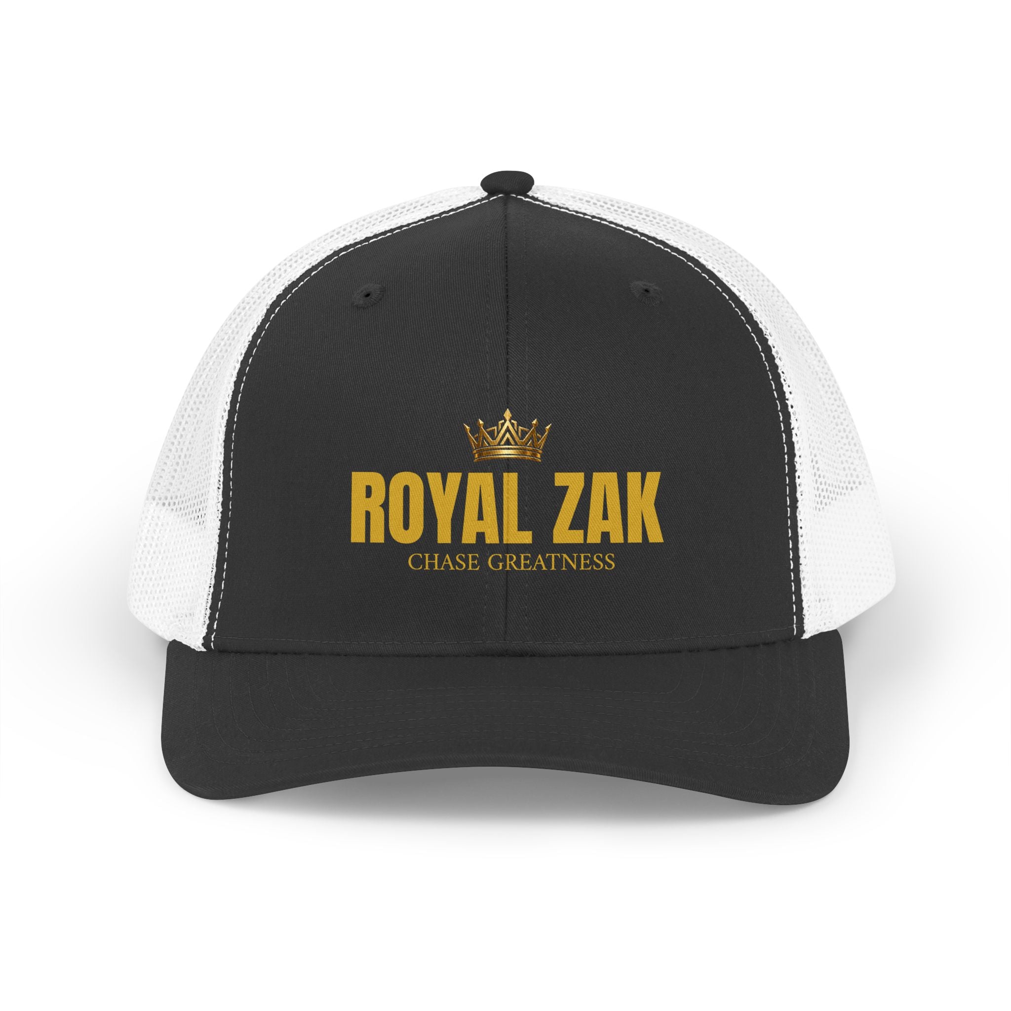 Trucker Hat — "Royal Zak" Gold Crown Logo Mesh Cap