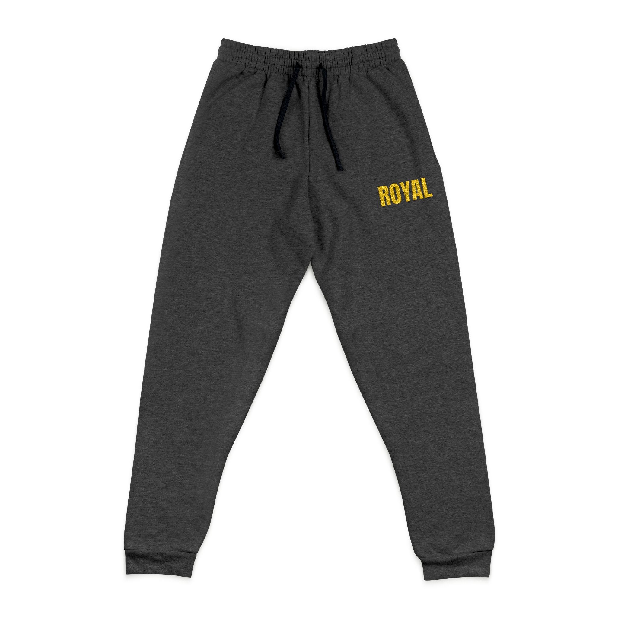 Embroidered 'Royal' Joggers — Charcoal Casual Sweatpants