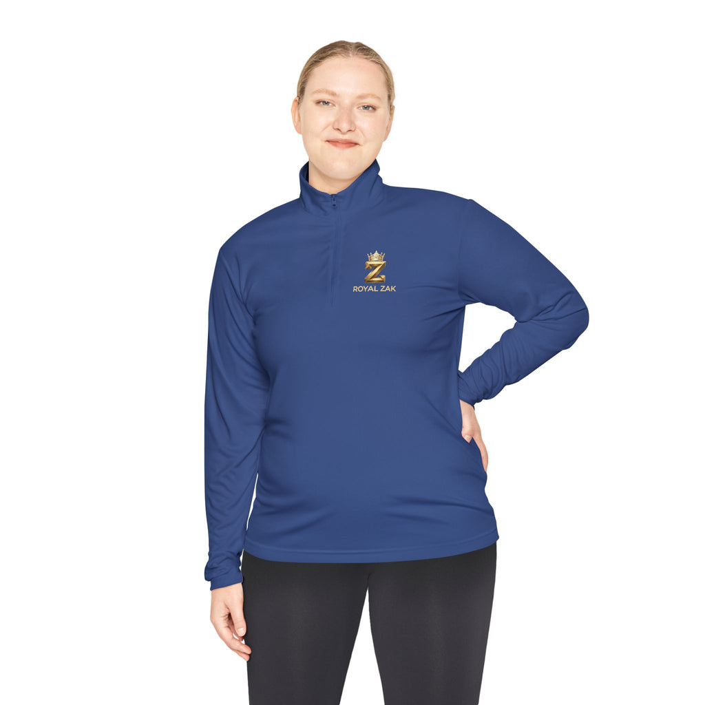 Quarter-Zip Pullover — Royal Elm Gold Logo embroidered