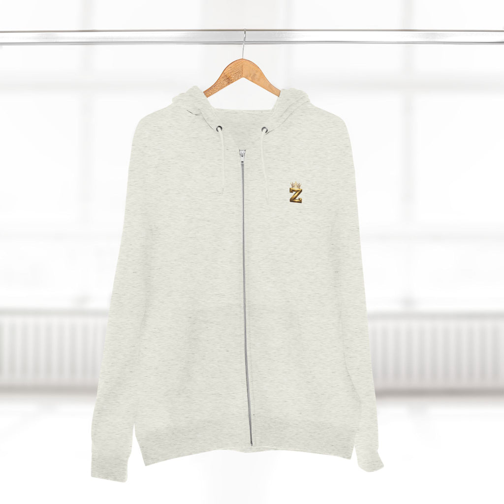 LOVE Zip Hoodie — Light Gray Minimalist Love Logo Zip-Up Hoodie