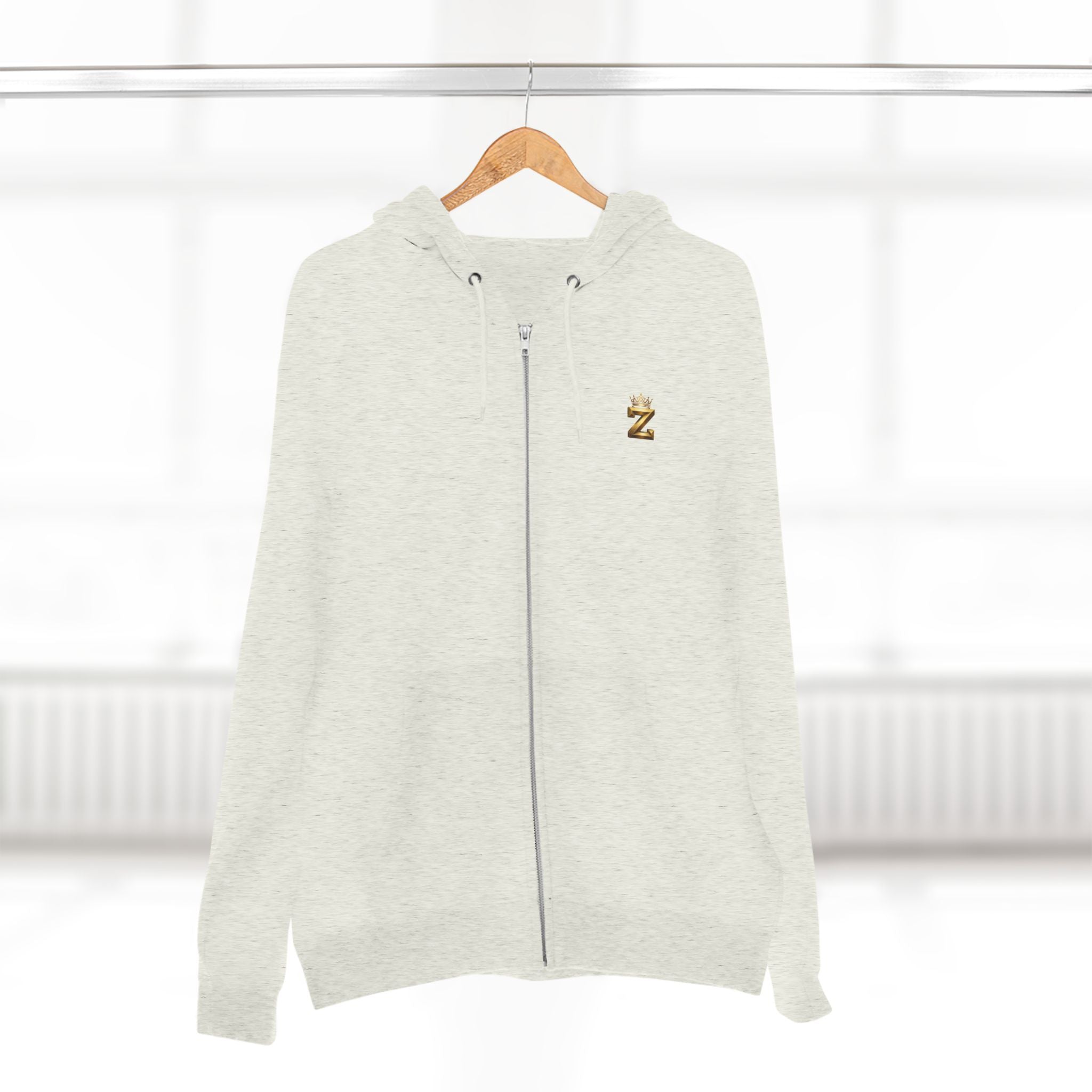 LOVE Zip Hoodie — Light Gray Minimalist Love Logo Zip-Up Hoodie