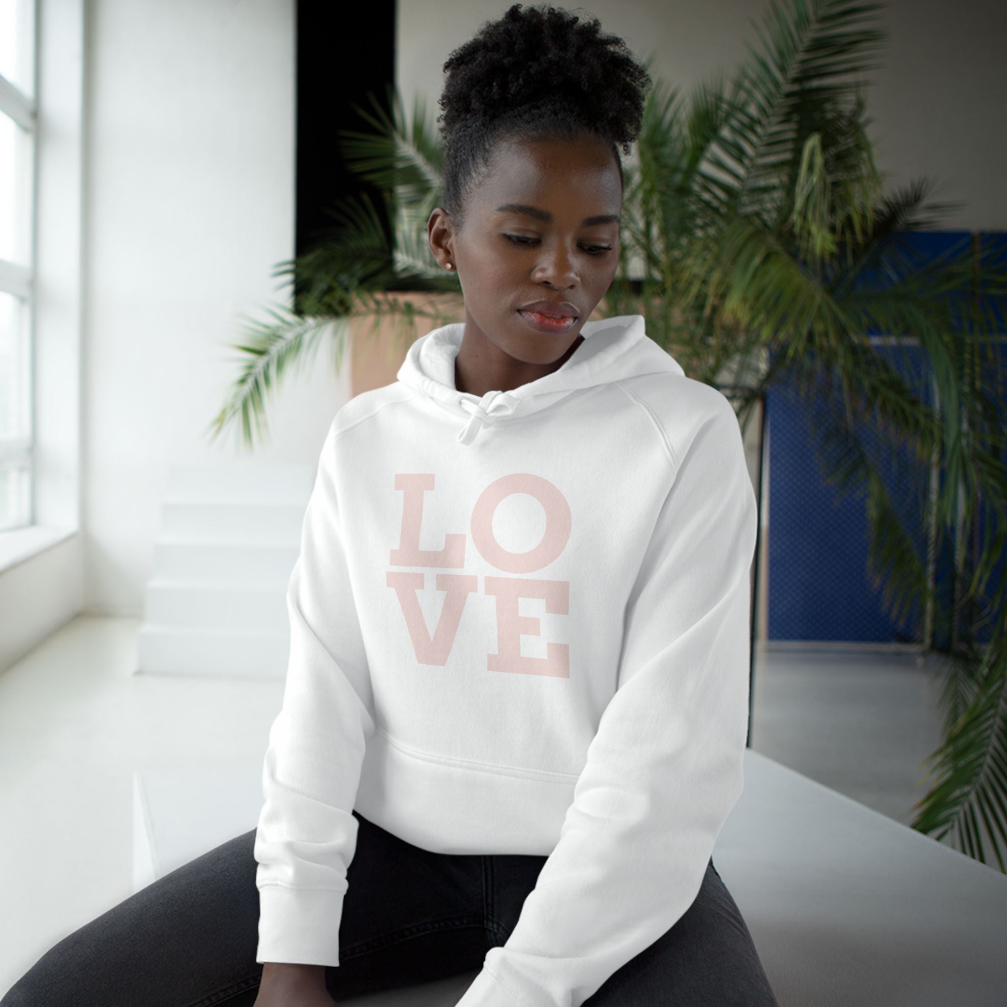 LOVE Pink Front Hoodie with Gold "Z Royal Zak" Back - Cozy Valentine Pullover