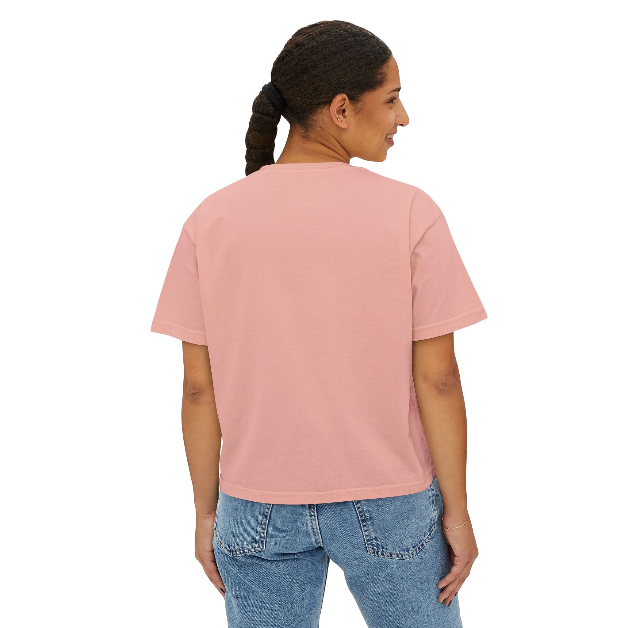 Crowned Z Women's Boxy Tee — Minimal Gold Initial Graphic