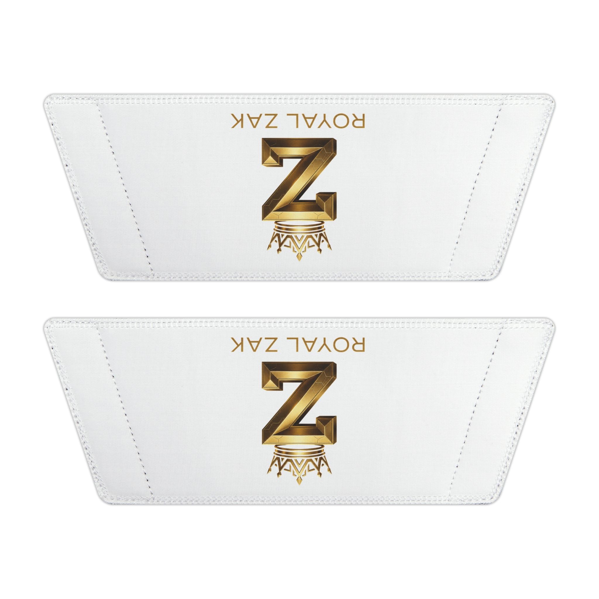 Youth Slide Sandals – White Removable-Strap Slides with Gold 'Z' Crown Logo (Royal Zak)