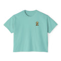 Crowned Z Women's Boxy Tee — Minimal Gold Initial Graphic