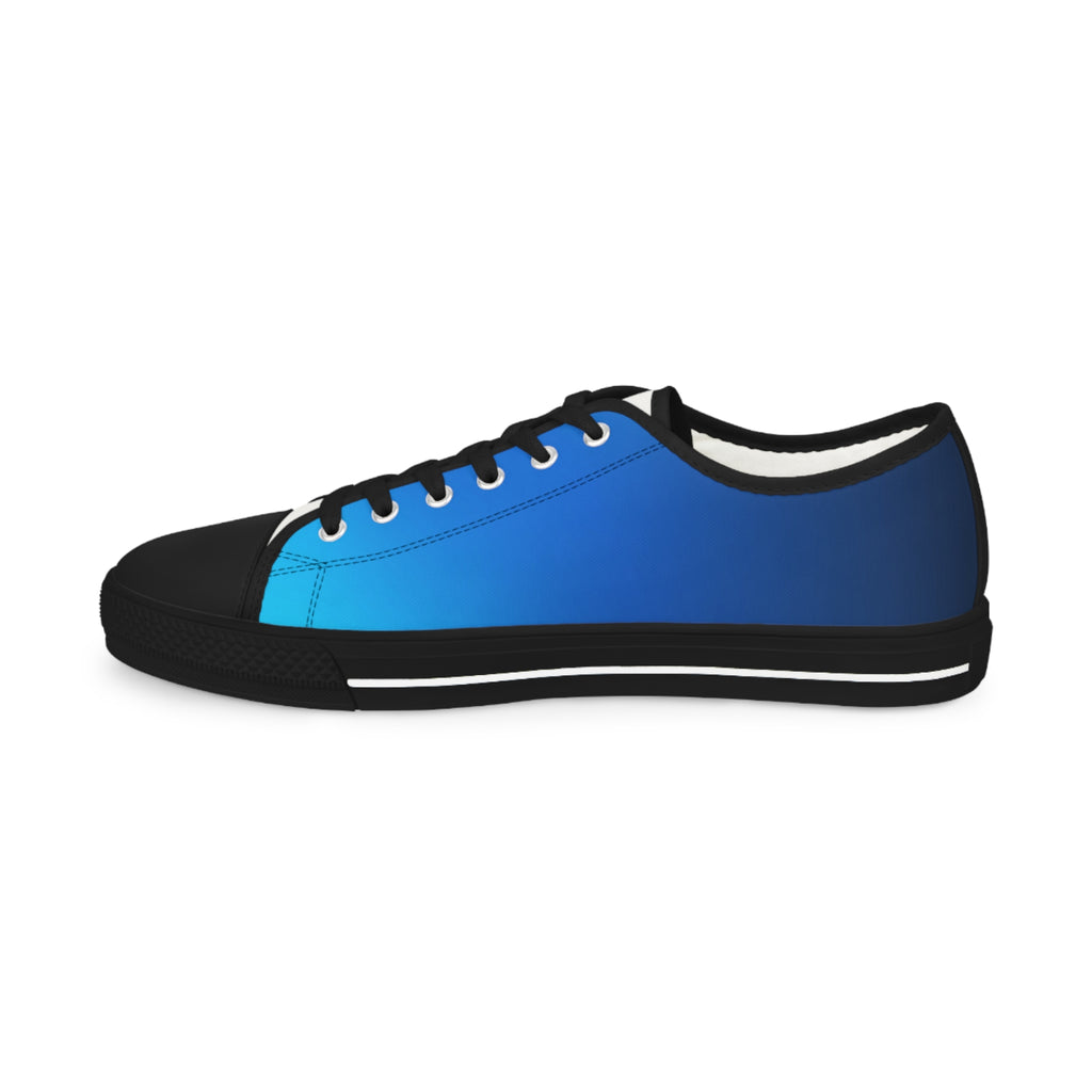 Blue Gradient Low Top Sneakers — Men's Casual Canvas Shoes with Gold 'Z' Accent