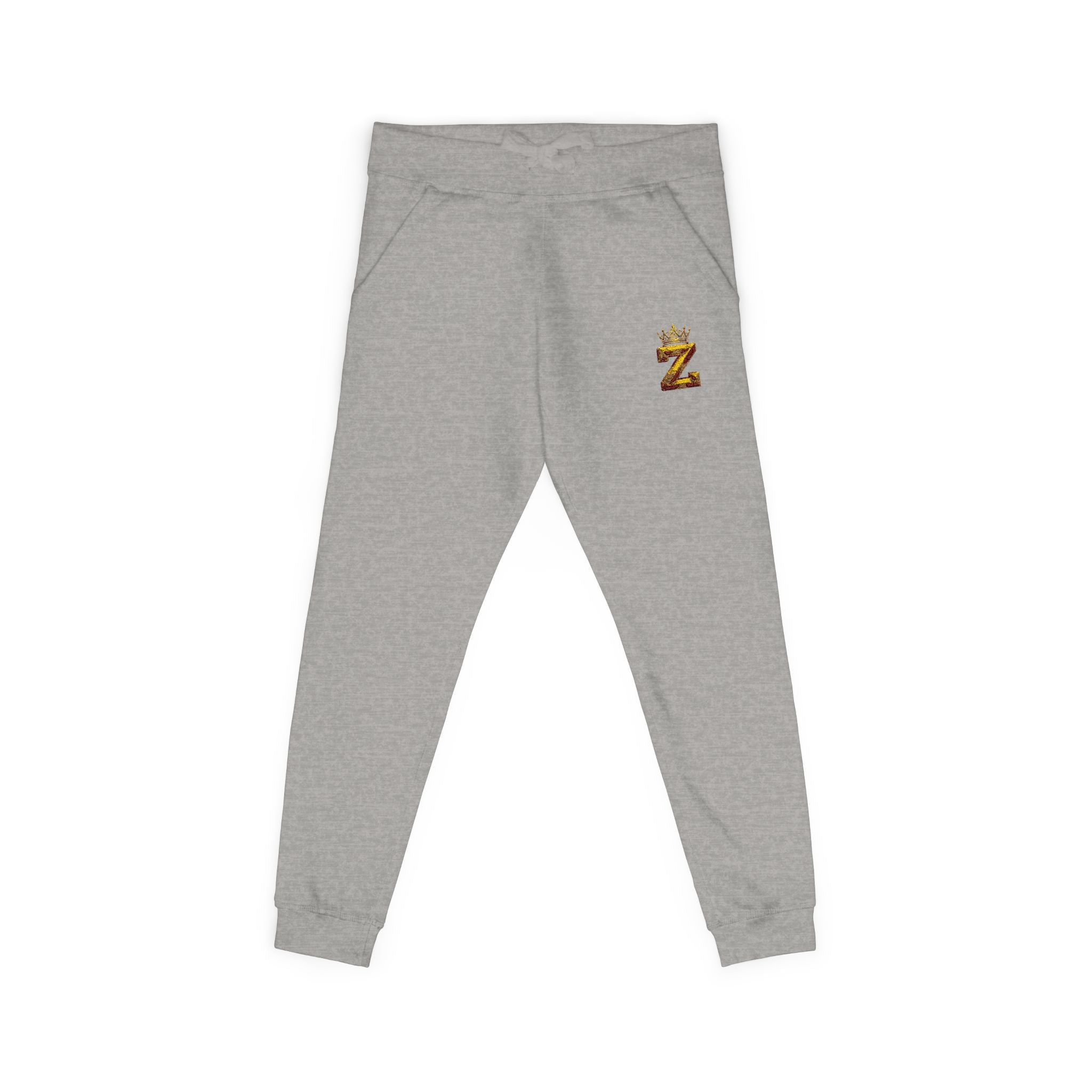 Embroidered Gold Floral '2' Fleece Sweatpants — Cozy Casual Loungewear