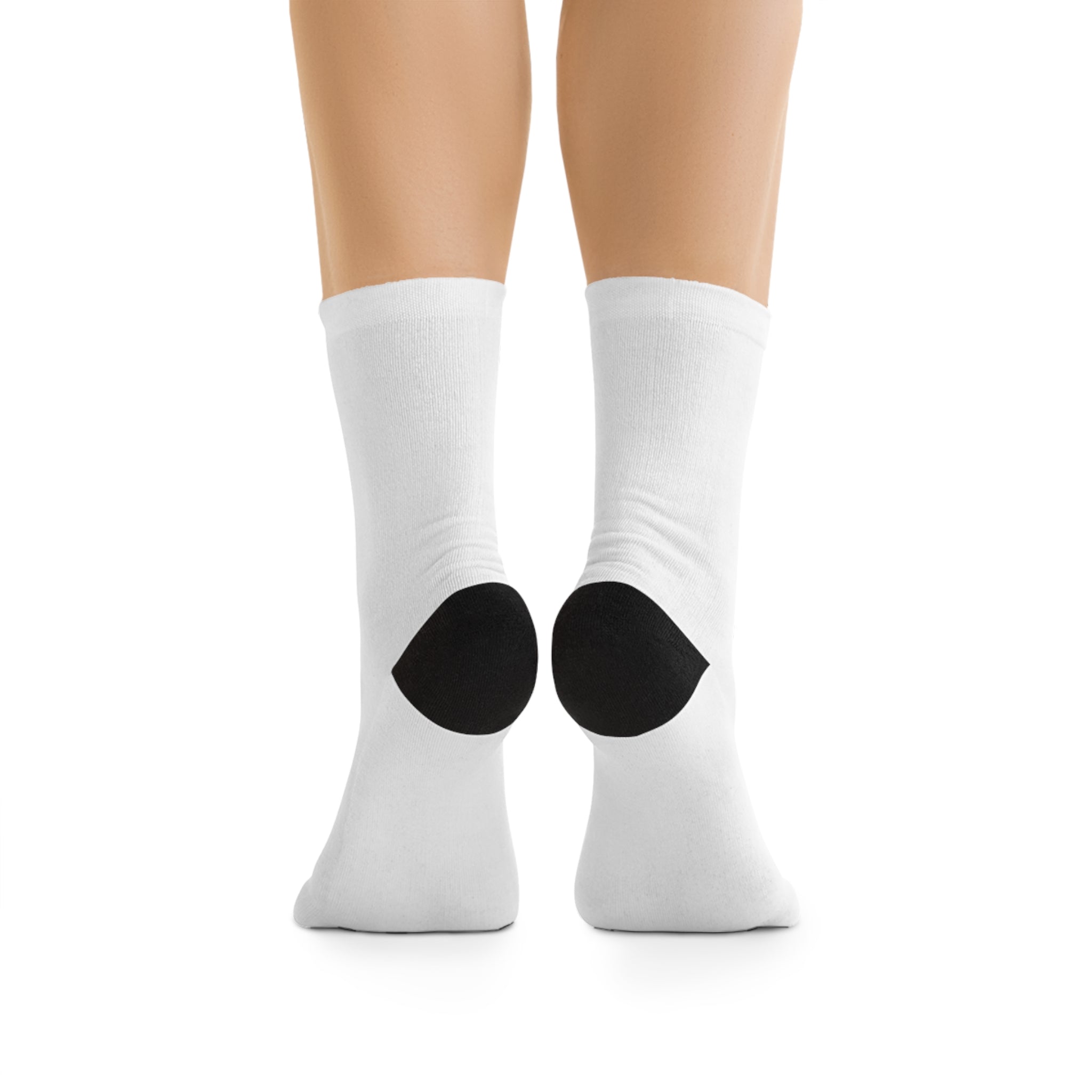 Royal Logo Recycled Polyester Crew Socks - White with Gold "Royal" Text