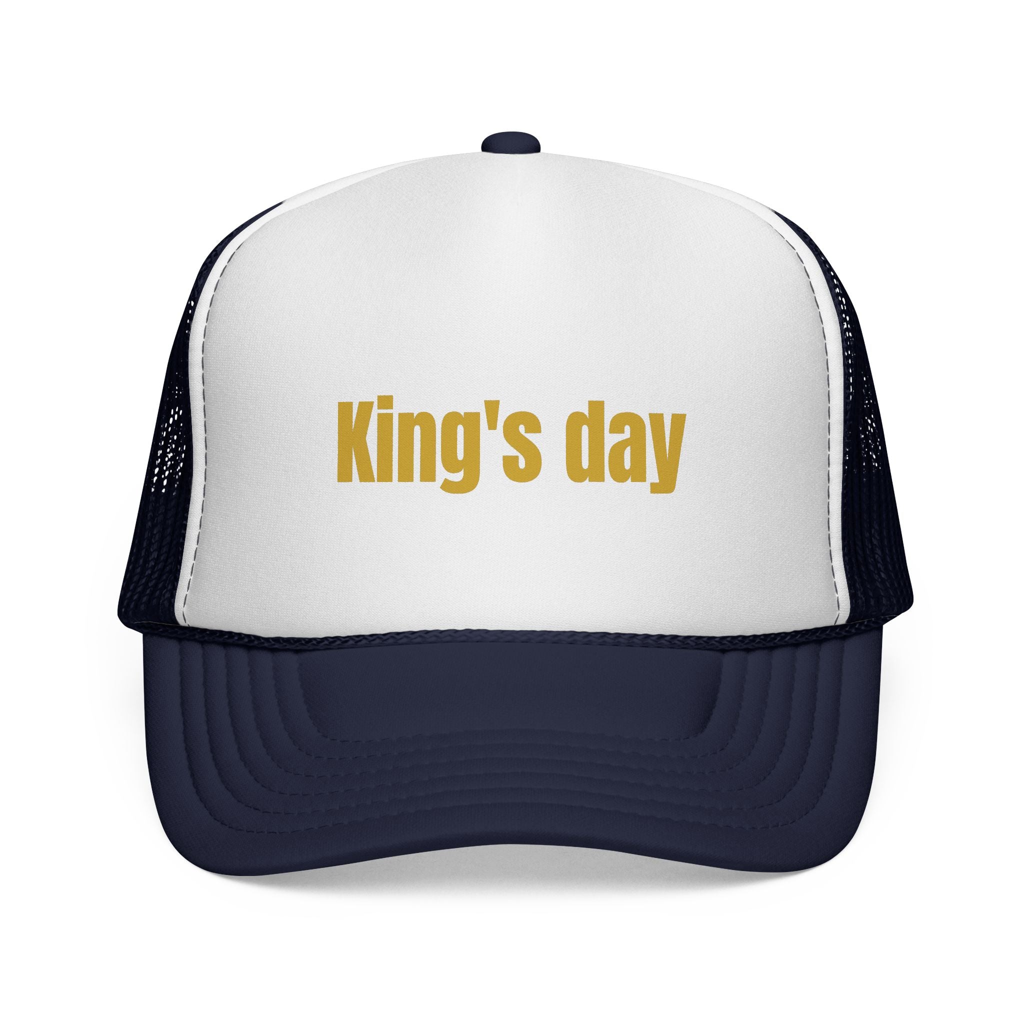 King's Day Trucker Cap – Gold Text Mesh Baseball Hat