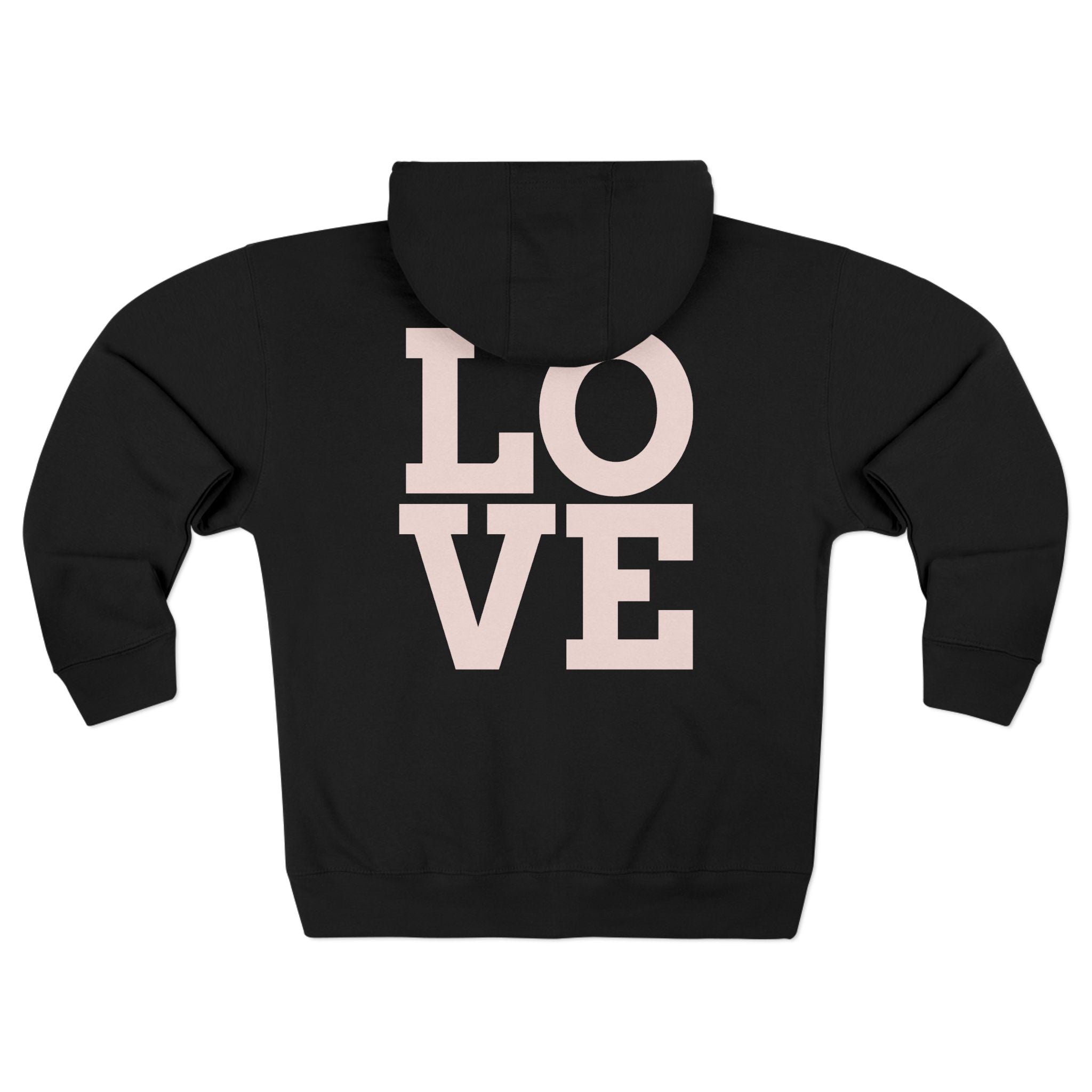 LOVE Zip Hoodie — Light Gray Minimalist Love Logo Zip-Up Hoodie