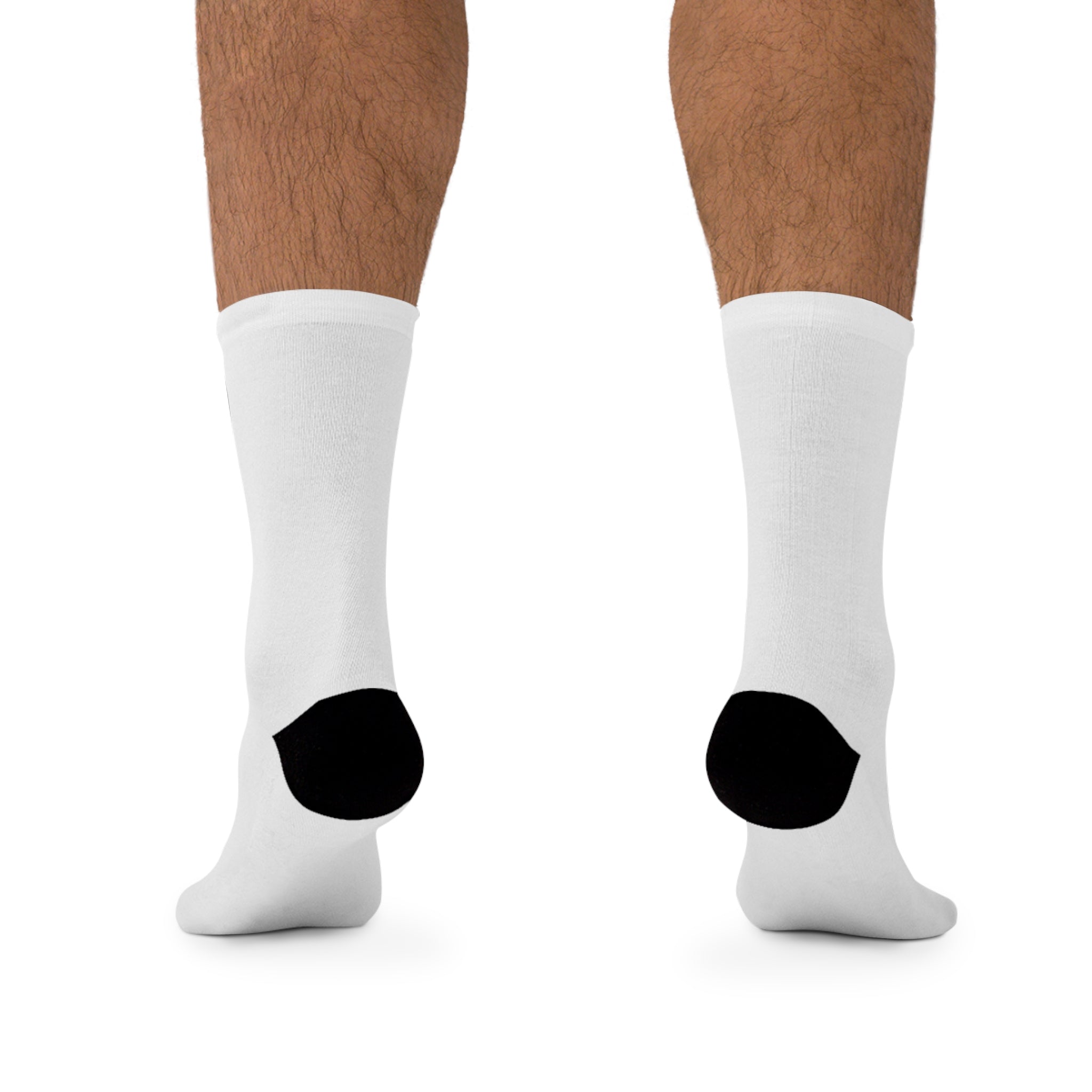 Royal Logo Recycled Polyester Crew Socks - White with Gold "Royal" Text