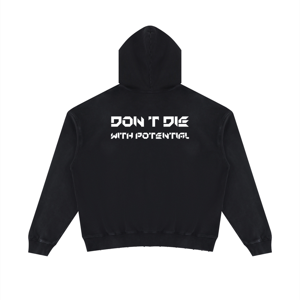 Unisex Mineral Wash Distressed Hoodie