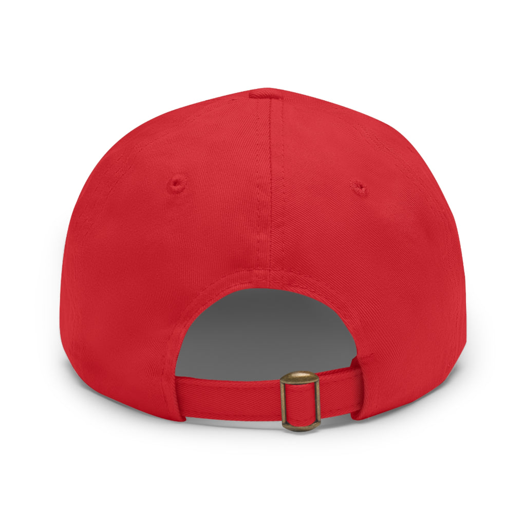 Round Leather Patch Dad Hat — Gold 'Royal Zak' Crown Emblem
