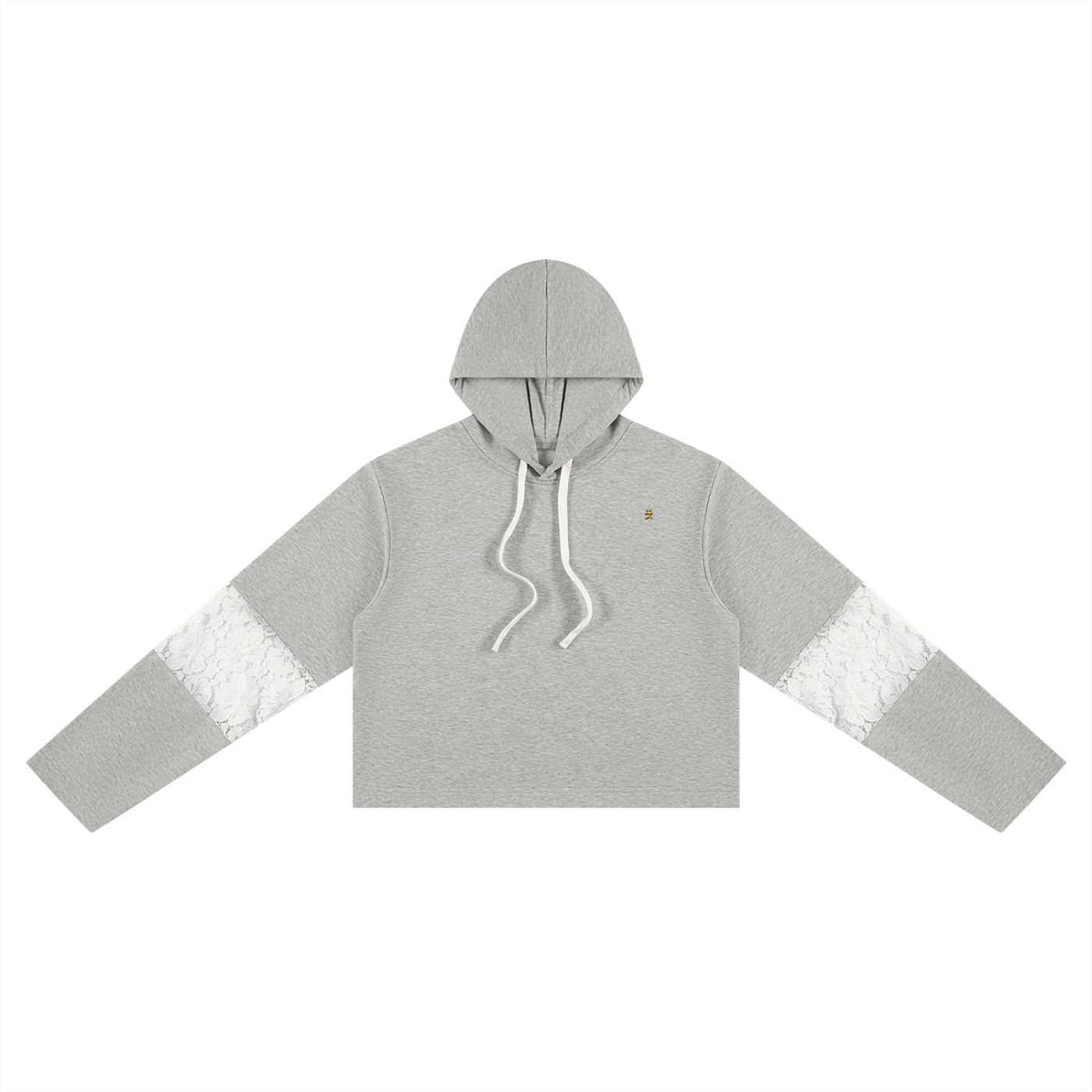 Women’s Cropped Lace-Panel Hoodie