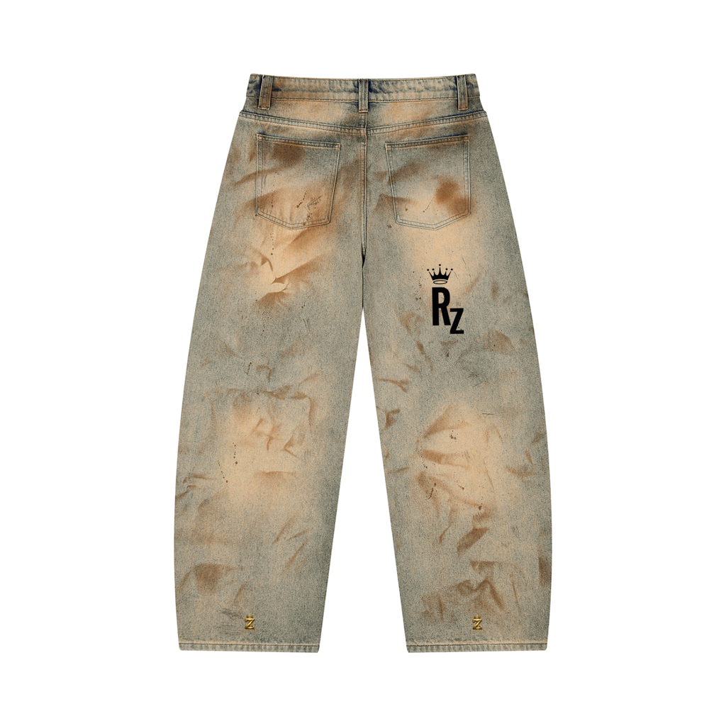 Men’s Vintage Wash Barrel Leg Jeans
