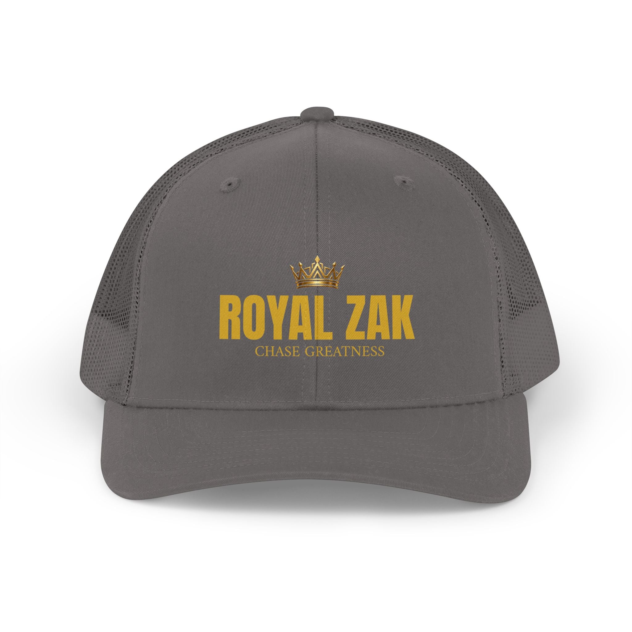 Trucker Hat — "Royal Zak" Gold Crown Logo Mesh Cap