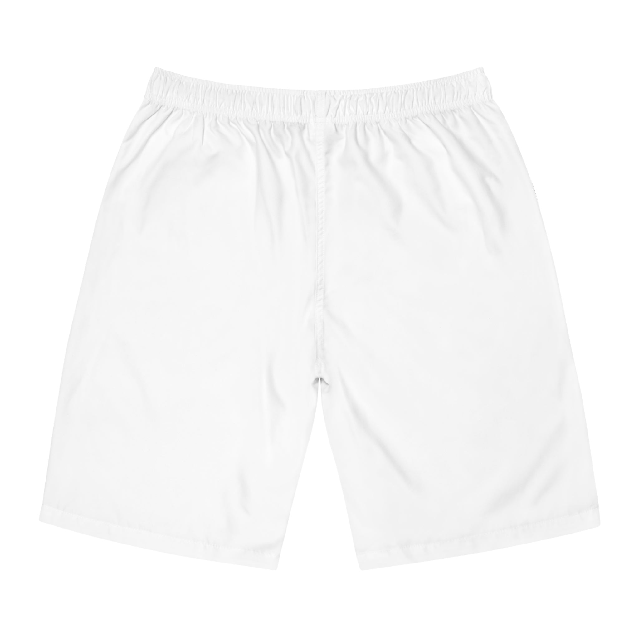 Royal Zaa White Board Shorts — Gold Crown Z Logo Swim Trunks