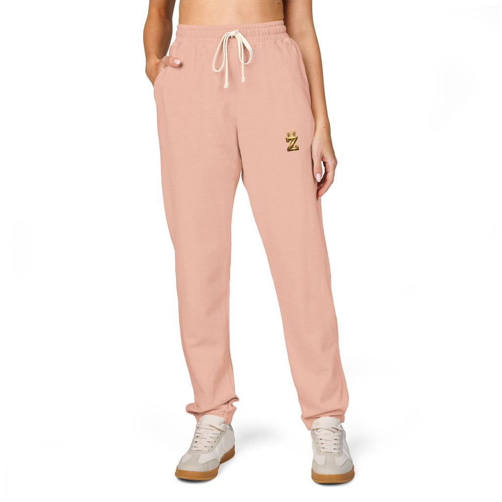 Embroidered Cozy Joggers — Small Gold Anchor Detail