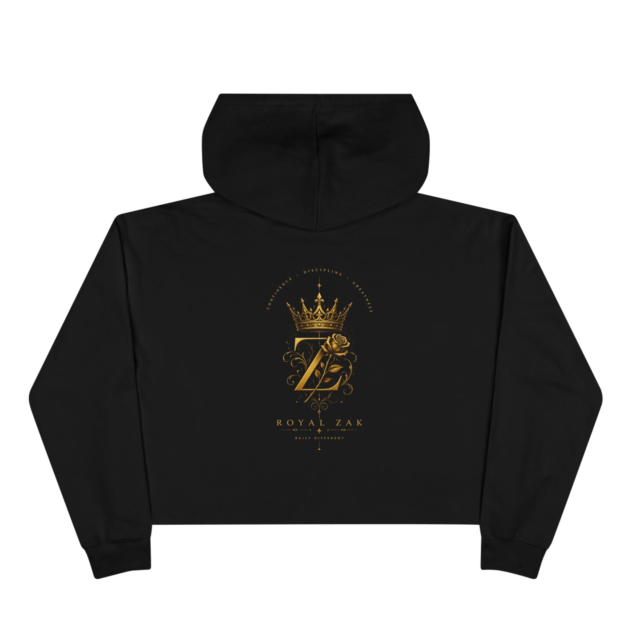 Cropped Hoodie — Gold Crown 'Z' Monogram Crop Hoodie