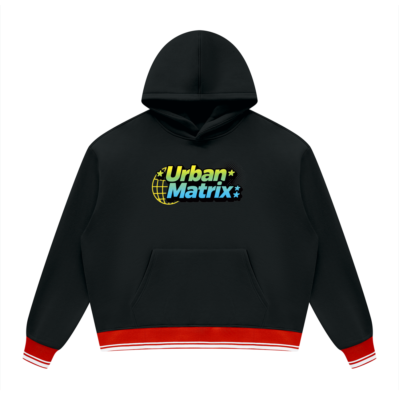 Unisex Oversized Color Block Fleece Hoodie