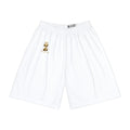 White Men’s Sports Shorts with Gold 'Z' Logo – Athletic Gym Shorts