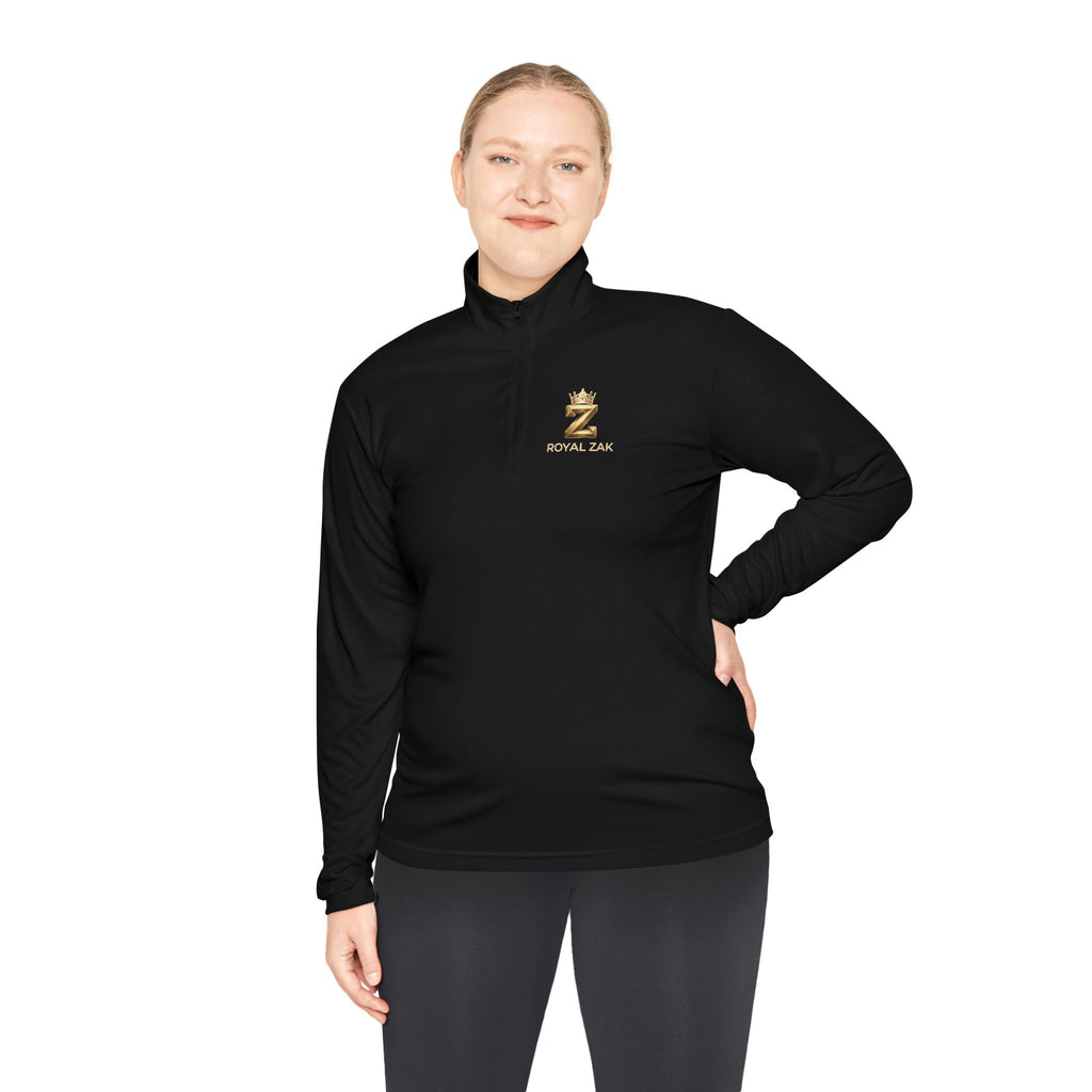 Quarter-Zip Pullover — Royal Elm Gold Logo embroidered