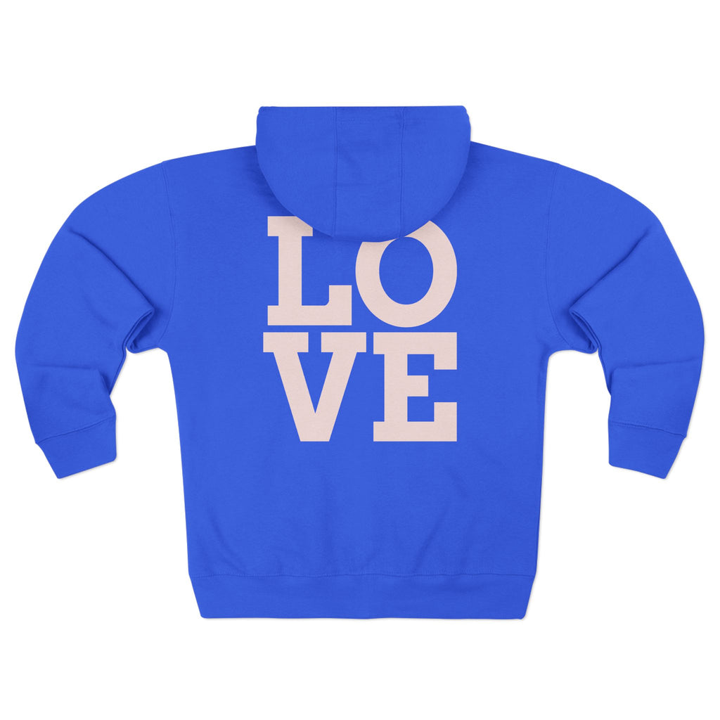 LOVE Zip Hoodie — Light Gray Minimalist Love Logo Zip-Up Hoodie