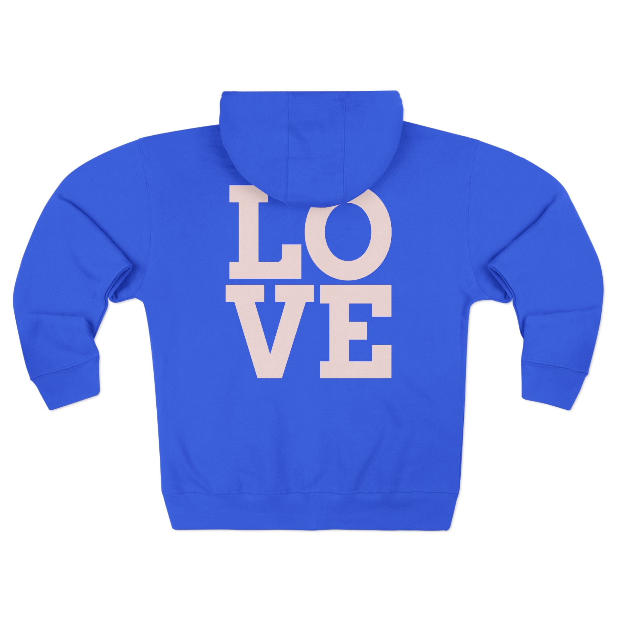 LOVE Zip Hoodie — Light Gray Minimalist Love Logo Zip-Up Hoodie