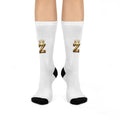 King Z Crowned Crew Socks - Personalized White Cushioned Athletic Socks