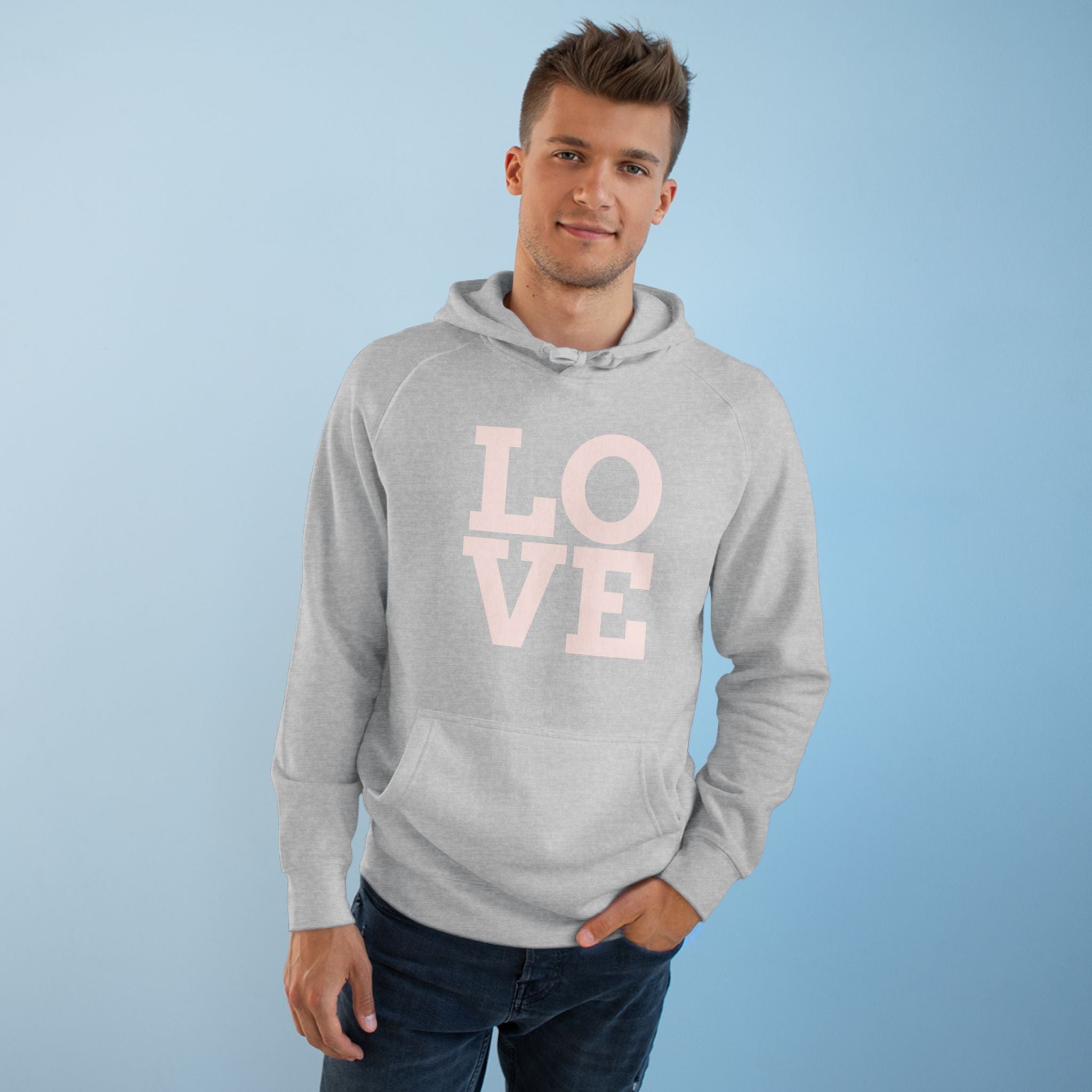 LOVE Pink Front Hoodie with Gold "Z Royal Zak" Back - Cozy Valentine Pullover