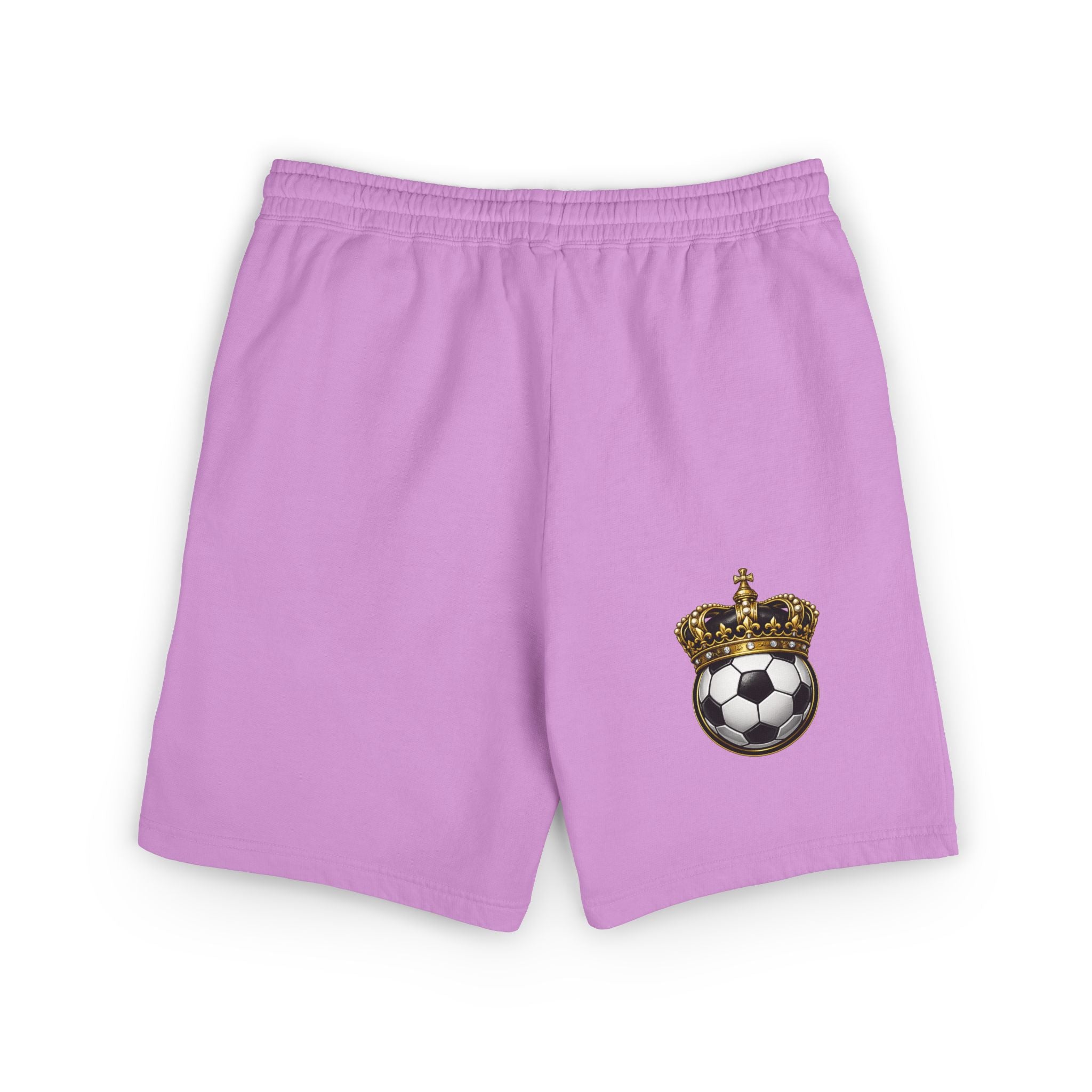 Crowned Soccer Logo Sweat Shorts — Garment-Dyed Lightweight Fleece