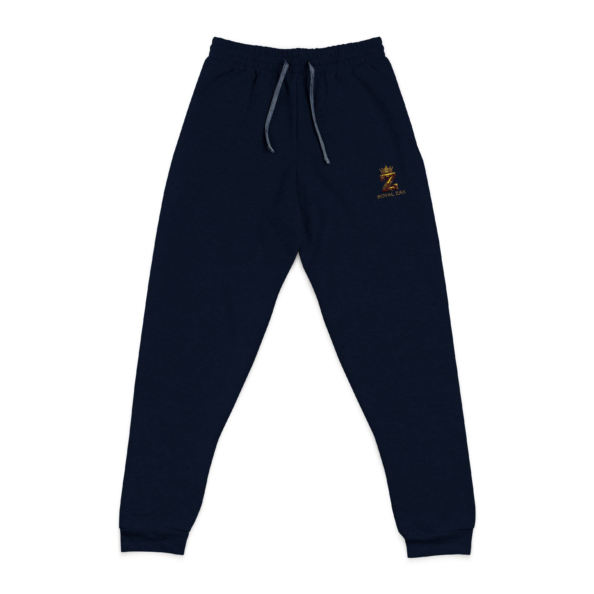 Embroidered Golden Palm Joggers — Casual Charcoal Sweatpants