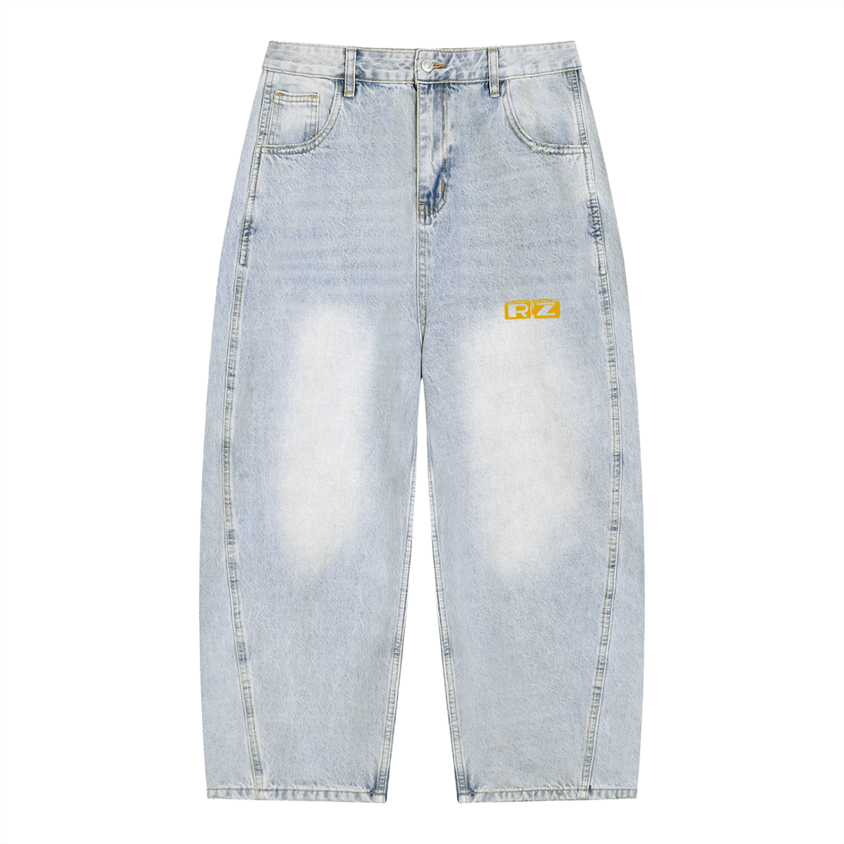 Men's Vintage Wash Sunfade Barrel Leg Jeans