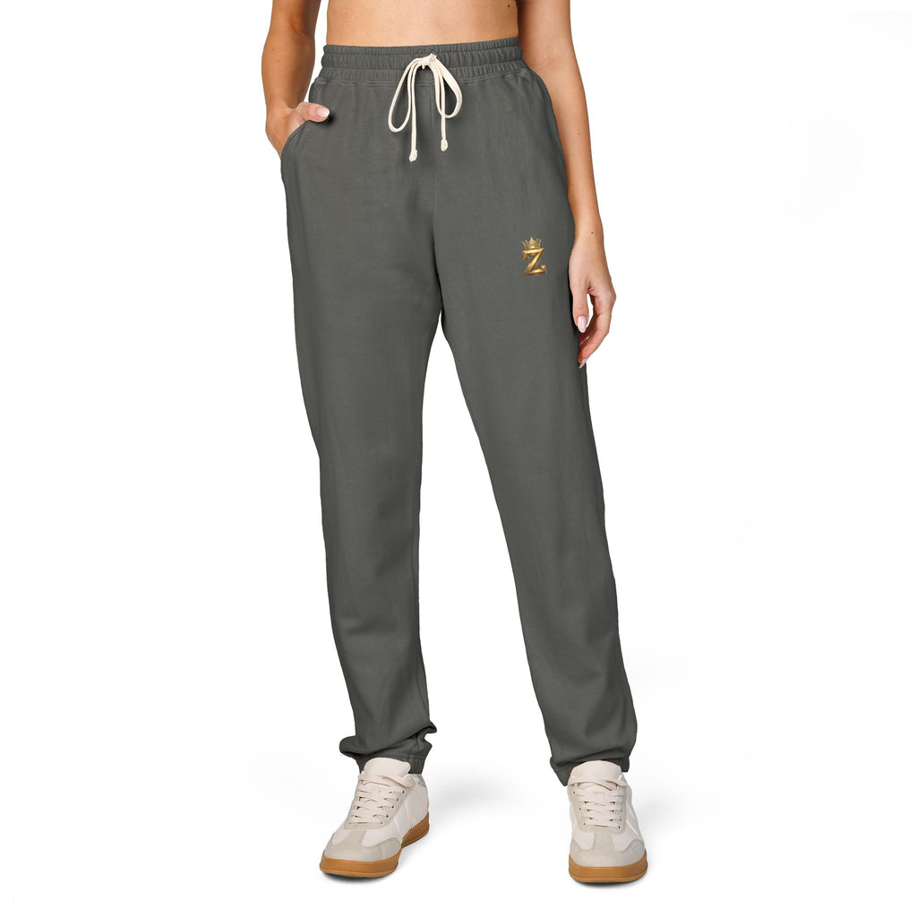 Embroidered Cozy Joggers — Small Gold Anchor Detail