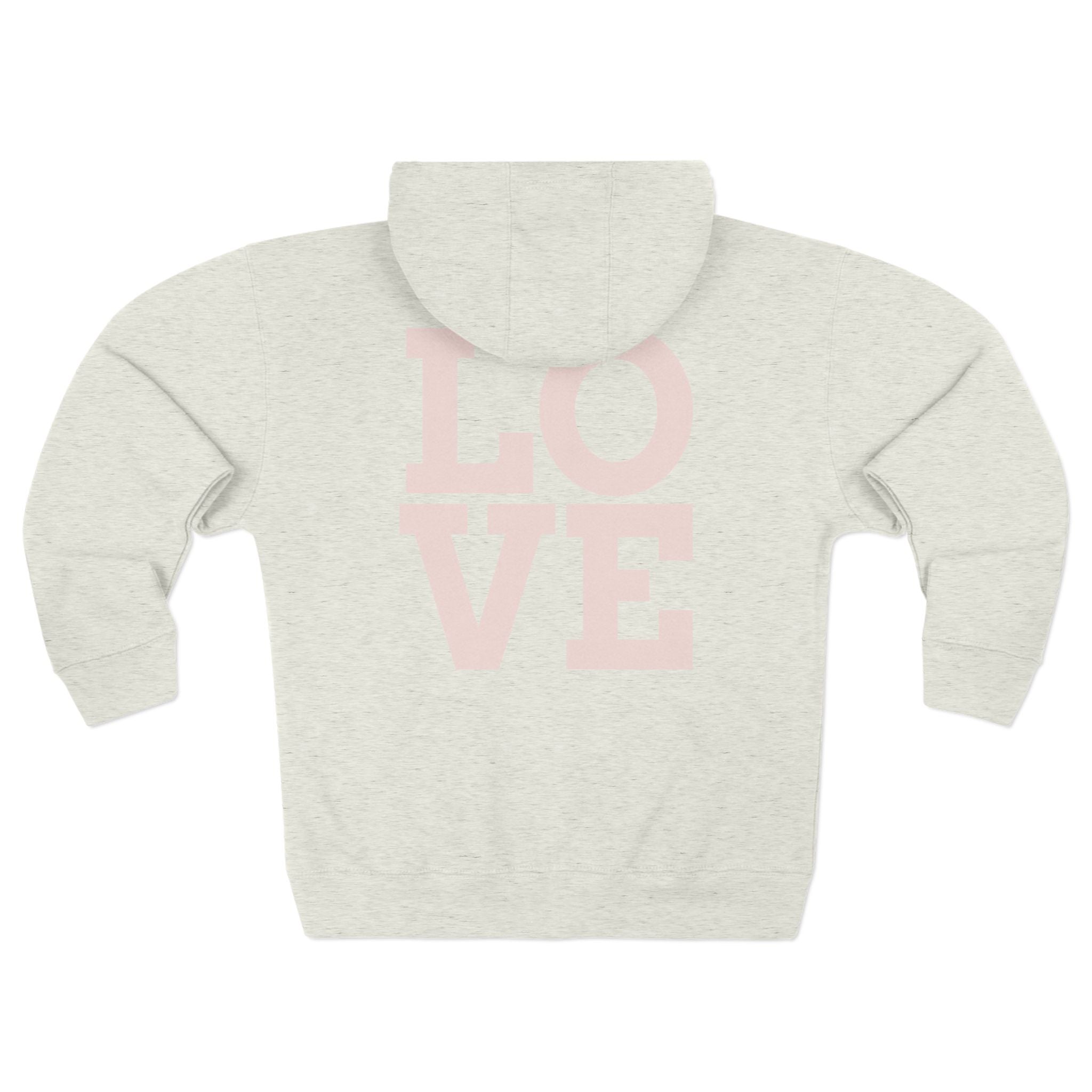 LOVE Zip Hoodie — Light Gray Minimalist Love Logo Zip-Up Hoodie