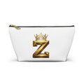 Gold Crown 'Z' Accessory Pouch – Personalized Monogram Makeup Bag