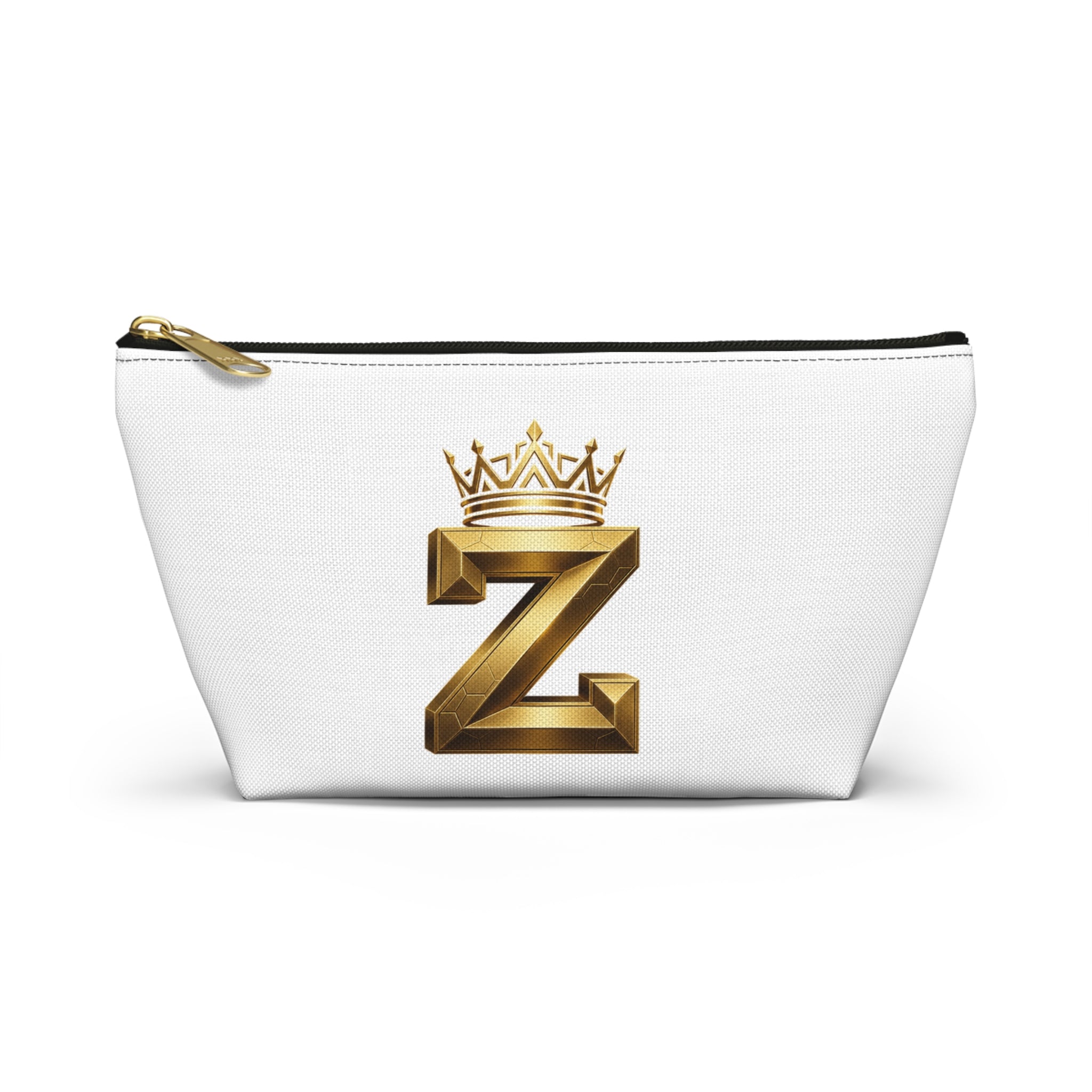Gold Crown 'Z' Accessory Pouch – Personalized Monogram Makeup Bag