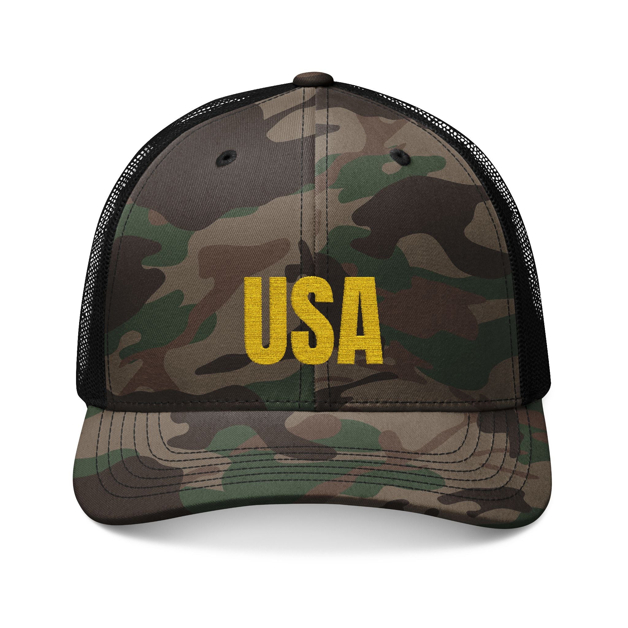 USA Embroidered Camo Trucker Hat