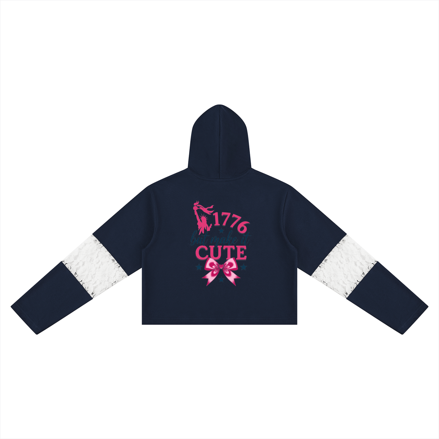 Women’s Cropped Lace-Panel Hoodie