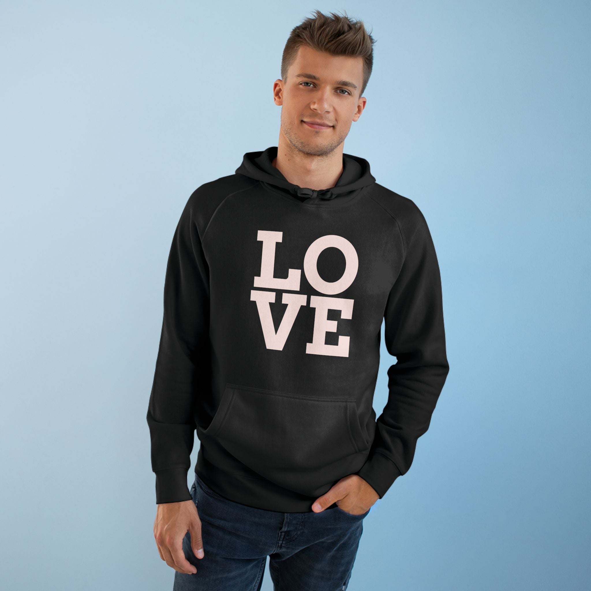 LOVE Pink Front Hoodie with Gold "Z Royal Zak" Back - Cozy Valentine Pullover