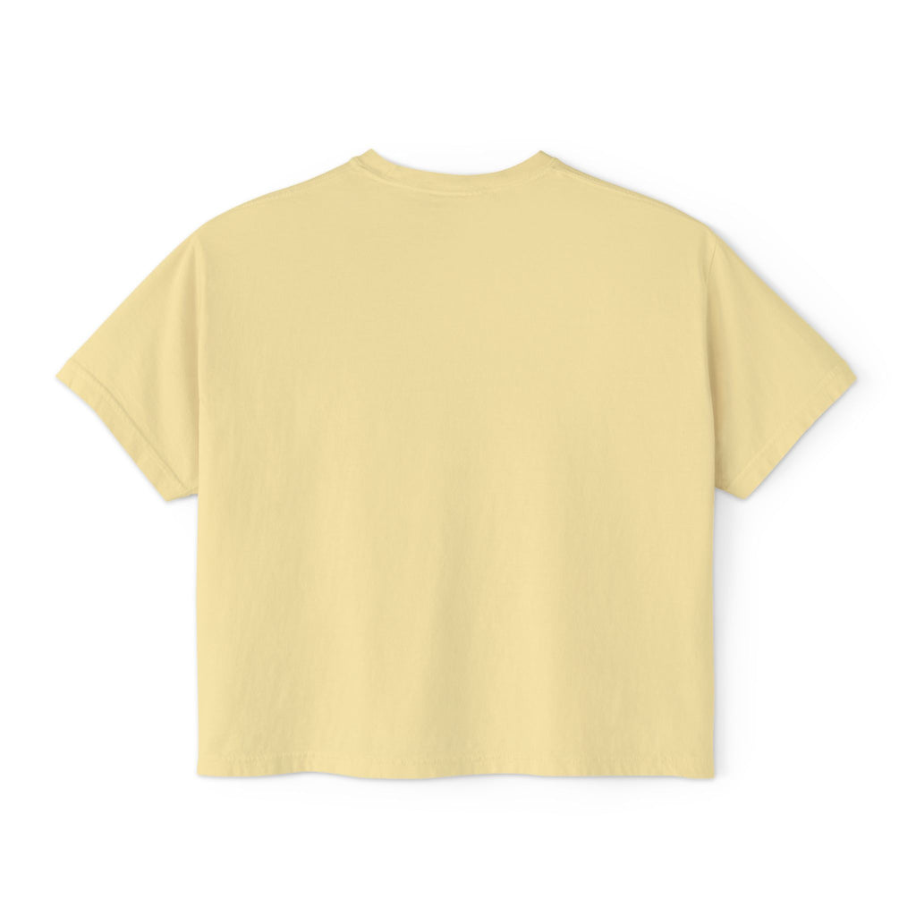 Crowned Z Women's Boxy Tee — Minimal Gold Initial Graphic