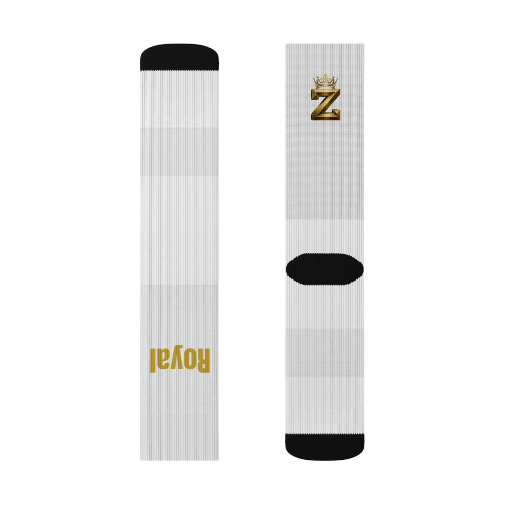 Royal Z Gold Logo Sublimation Socks — Personalized Crew Athletic Socks