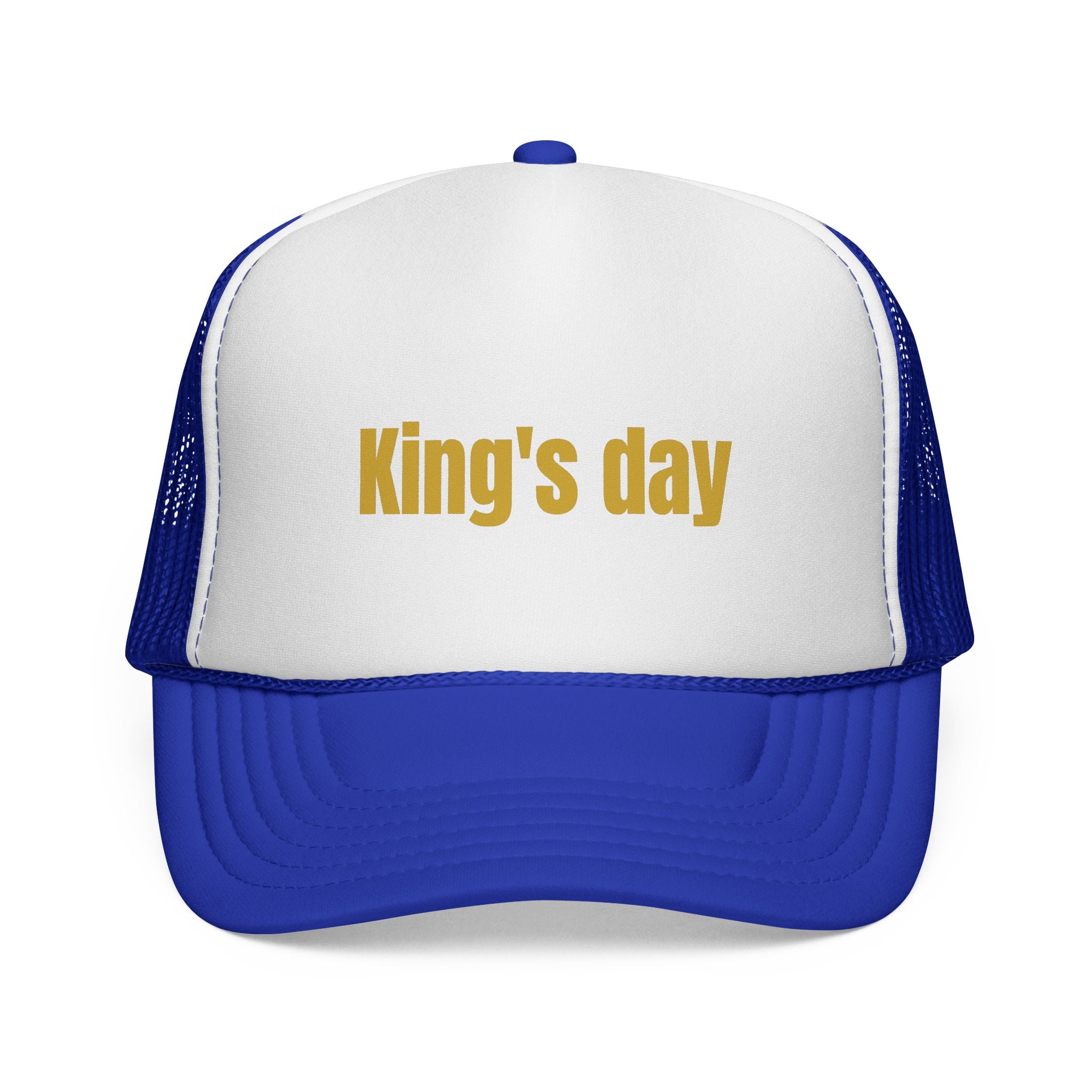 King's Day Trucker Cap – Gold Text Mesh Baseball Hat