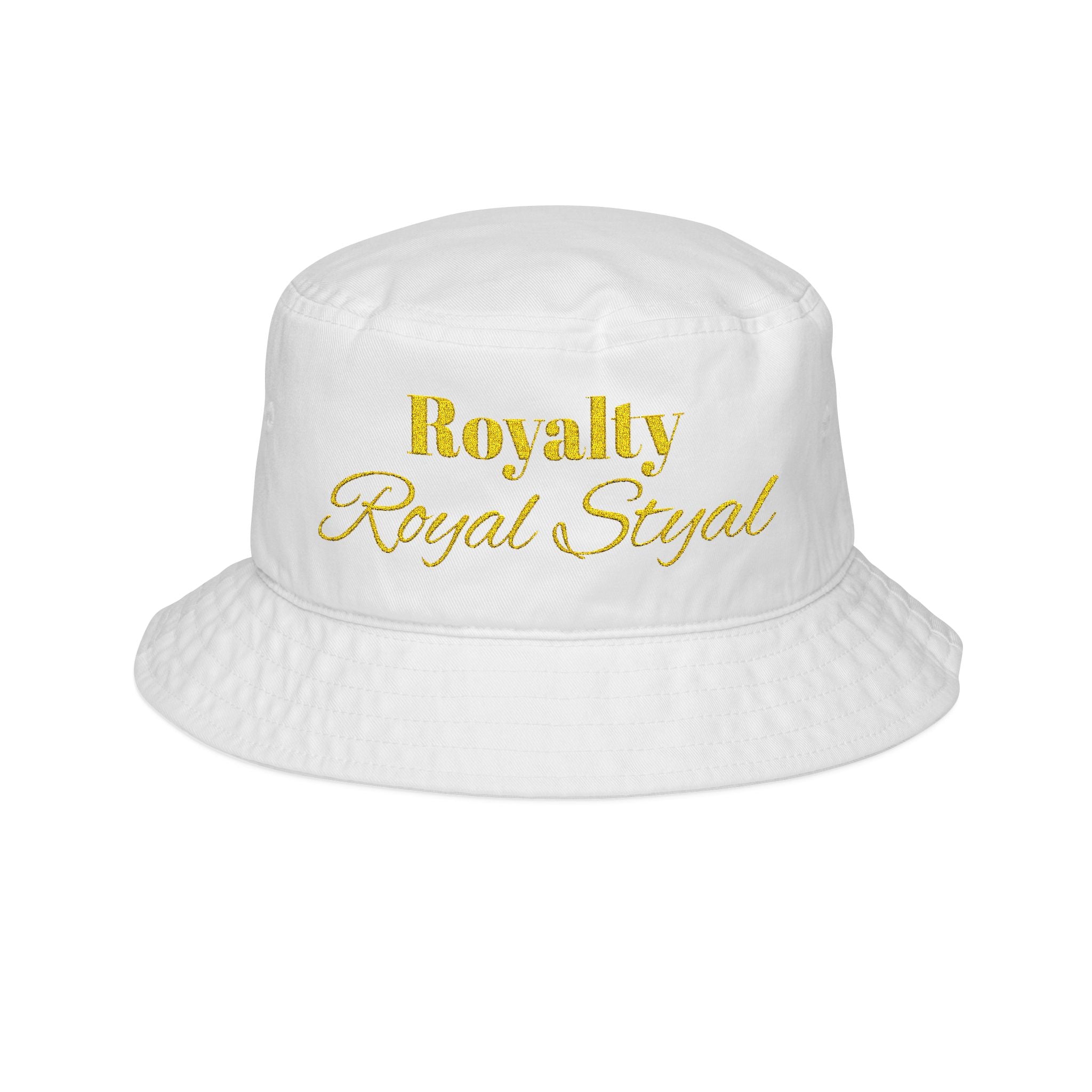 Embroidered "Royal Zak / Royal Soyal" Bucket Hat — Gold Script