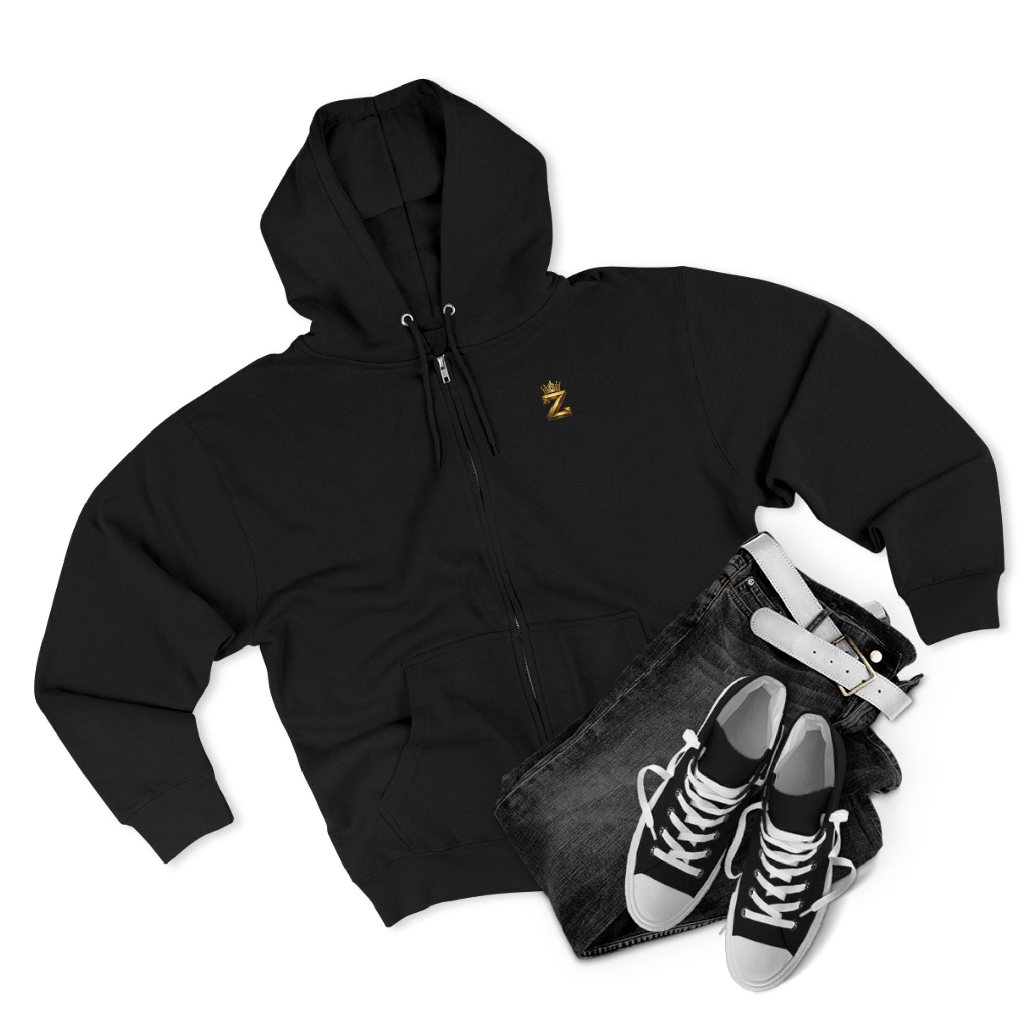 LOVE Zip Hoodie — Light Gray Minimalist Love Logo Zip-Up Hoodie
