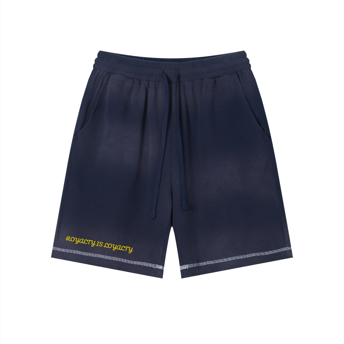 Unisex Sunfade Waffle Raw Hem Shorts